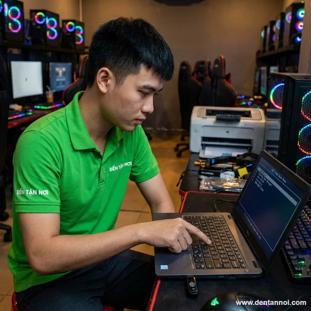 Kỹ thuật viên ĐẾN TẬN NƠI cắm USB boot vào laptop, màn hình hiện BIOS tại quận Hải Châu