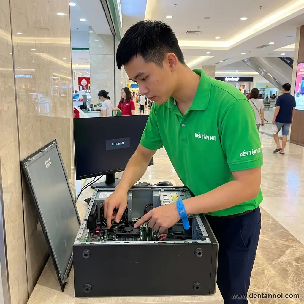 Kỹ thuật viên ĐẾN TẬN NƠI mở case PC kiểm tra mainboard và RAM tại nhà mới khu đô thị ở Cẩm Lệ, Đà Nẵng