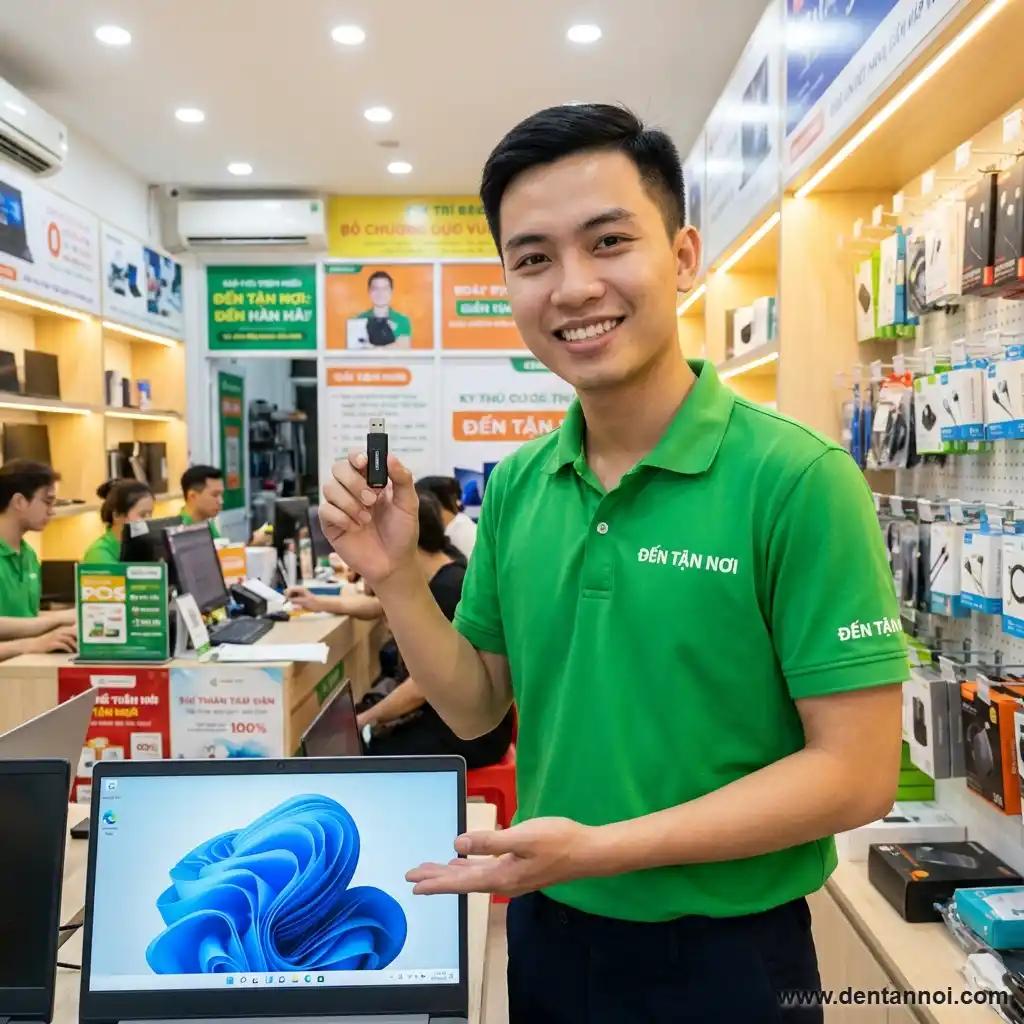 Kỹ thuật viên ĐẾN TẬN NƠI hoàn tất cài Win, desktop Windows sạch sẽ tại nhà dân khu Hòa Khánh ở quận Liên Chiểu
